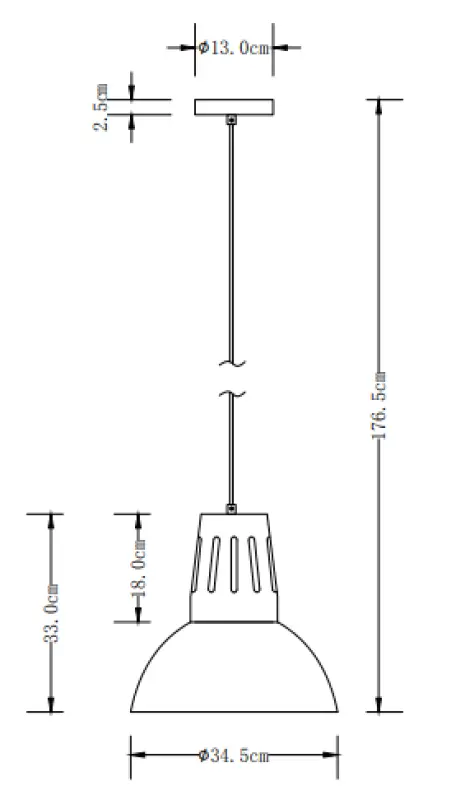 Декоративна артемия антрацитова висяща лампа с индустриален завършек 34.5 см диаметър 2324