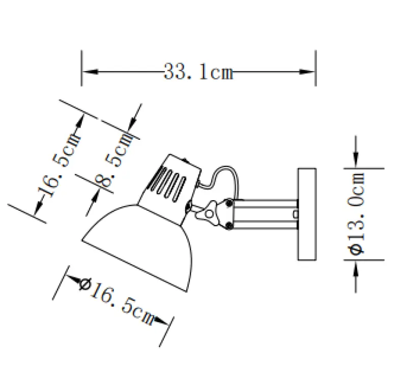 Декоративна артемия елегантна антрацитна стенна лампа с метален ръкав 16,5 см диаметър 2195