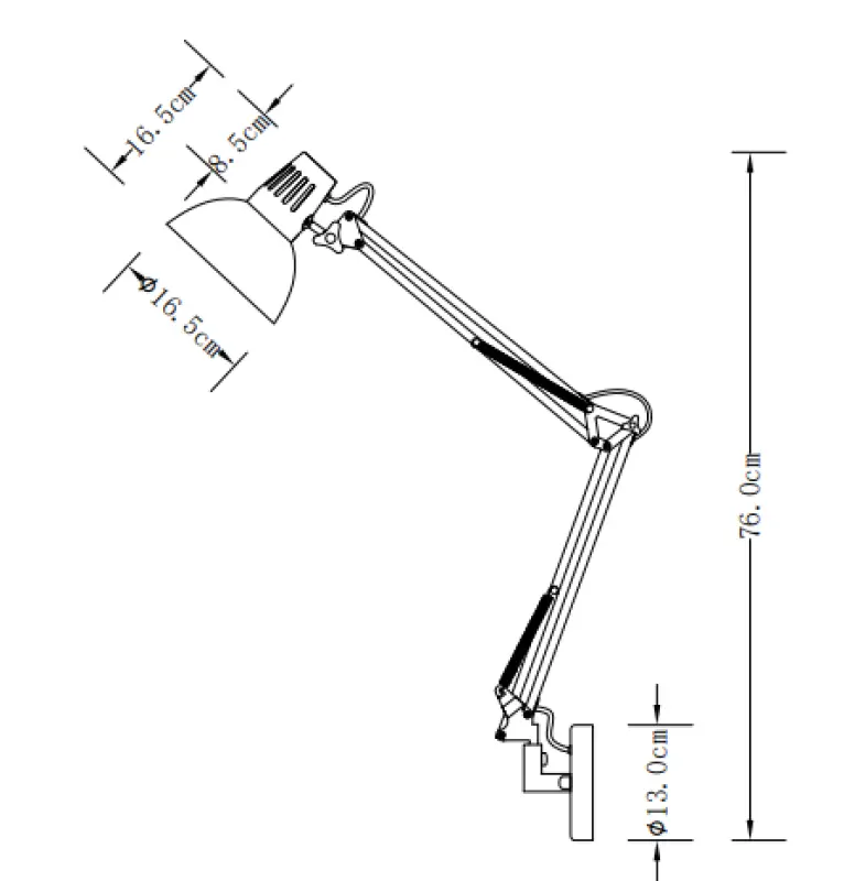 Декоративна стенна лампа Artemia в черно с метален ръкав и бяла вътрешност с диаметър 16,5 см 2270