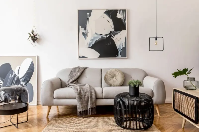 Декор Lija черна четириъгълна висяща лампа с една точка 2614