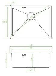 Aquadesign Sinks Иноксова мивка PVD gold 50x40 за вмонтаж под, над и на нивото на плота 1208957698