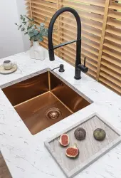 Aquadesign Иноксова мивка  50x40 PVD copper, монтаж под, над и на нивото на плота 1208957700