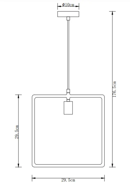 Декоративна бяла квадратна висяща лампа Lija с една точка 2690