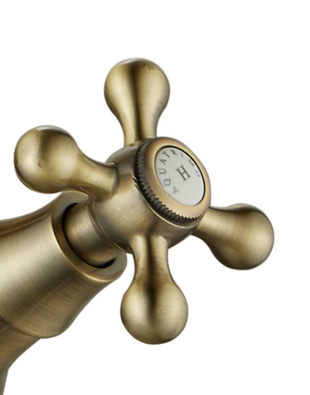 AquaTrimo Windsor Класически кухненски смесител с носталгичен дизайн и кръгъл чучур, бронз 21WS7652BN