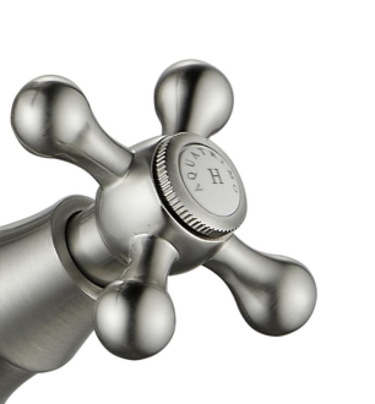 AquaTrimo Windsor Класически кухненски смесител с 2 отвора, носталгичен дизайн и винтидж чучур, неръждаема стомана 21WS7653NM