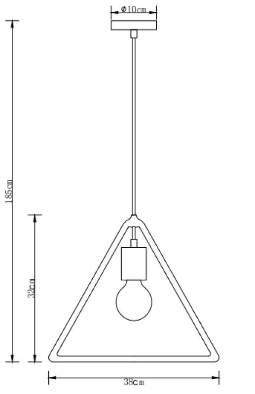 Декор Гия сива подвесна лампа с една точка в триъгълна форма 2751
