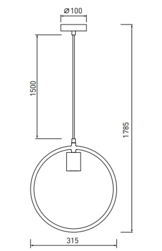Декор Фия сива кръгла лампа за окачване с една точка 2935