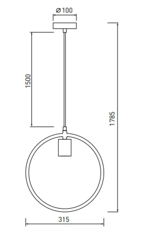 Декор Фия бял кръгъл еднопунктов обесен лампион 2898