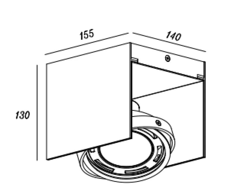 Декоративна Версо черно-бяла таванна лампа с движеща се глава 1 светлинен източник 4236