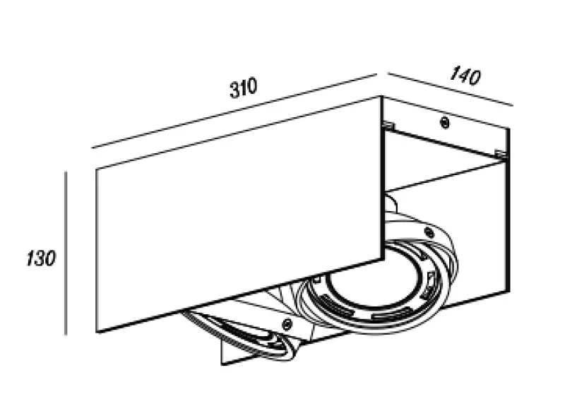 Декор Версо черно бяла таванна лампа с движеща се глава 2 светлинни източника 4250