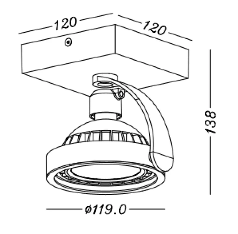 Декоративна таванна или стенна лампа Wally в бяло с движеща се глава 1 светлинен източник 4342