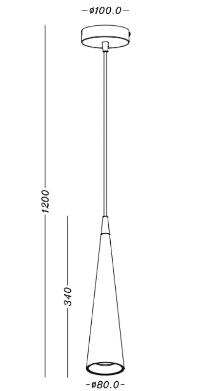 Декор Evi конусна алуминиева висяща лампа бяла 4397