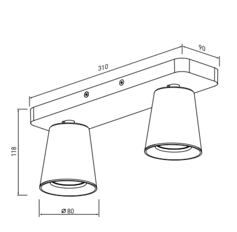 Декор Elli модерен бял таванен аплик с 2 светлинни източника 4489