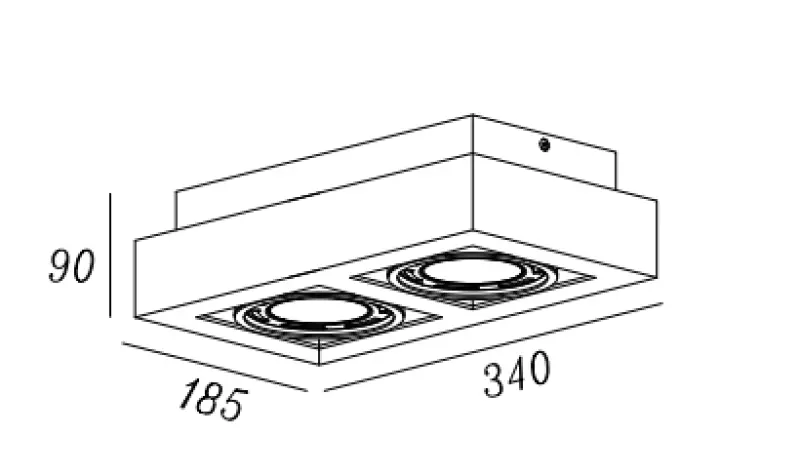 Функционален бял таванен аплик Decor Loid с правоъгълна форма с 2 точки и 2 светлинни източника 4663