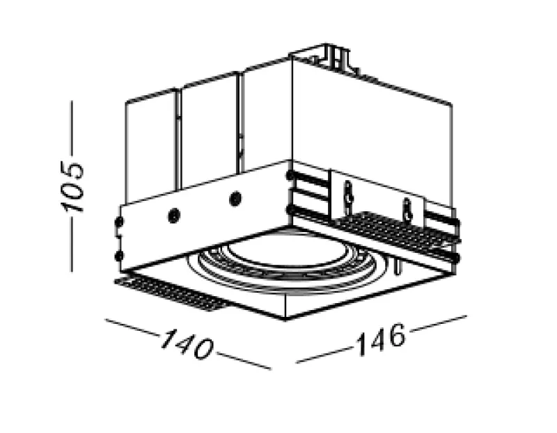 Декор Майло черен вграден таванен аплик без рамка с 1 светлоизточник 4731
