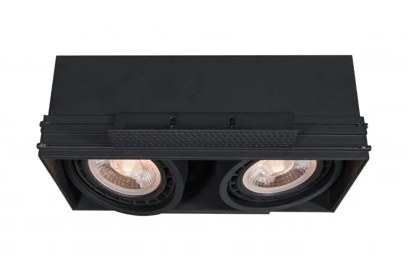 Декор Milo черен вграден плафон без рамка с 2 светлинни източника 4755