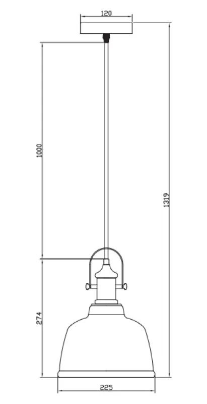 Декоративна лампа Muscari II с черно окачване и стъкло в цвят на дим, металик изпълнение на абажур и черен държач за лампа 3862