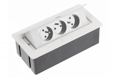Indux Flip Medium кухненски контакт за вграждане в плота или горния шкаф, бял, с 3 контакта 1208957845