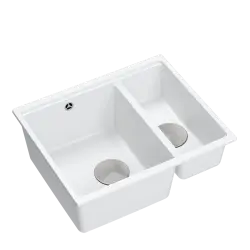 Quadri Newport II бяла 1,5 мивка от гранит за монтаж отгоре и отдолу 555x460 1208957860