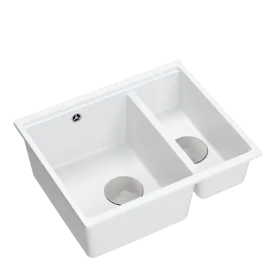 Quadri Newport II бяла 1,5 мивка от гранит за монтаж отгоре и отдолу 555x460 1208957860