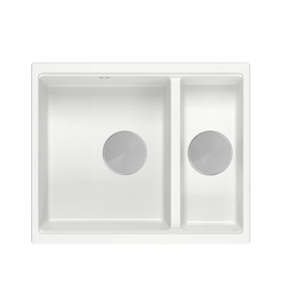 Quadri Newport II бяла 1,5 мивка от гранит за монтаж отгоре и отдолу 555x460 1208957860