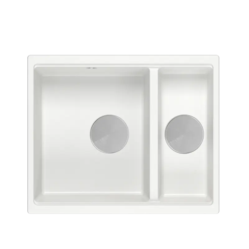 Quadri Newport II бяла 1,5 мивка от гранит за монтаж отгоре и отдолу 555x460 1208957860