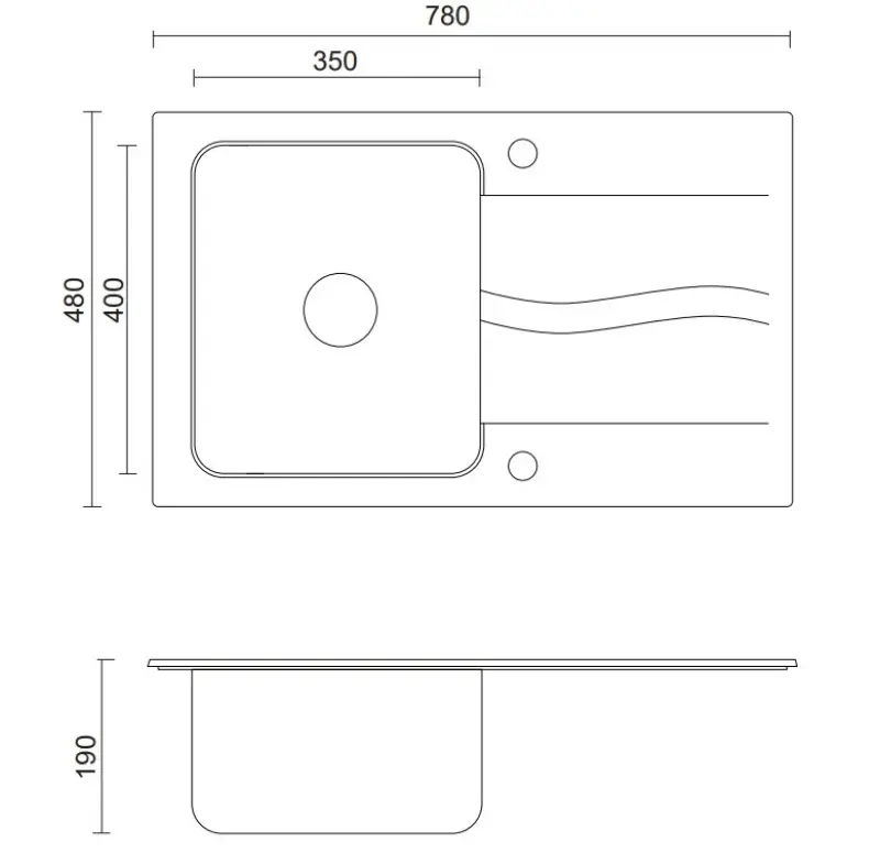 Quadri Fusion Иноксова мивка 78x48 с отцедник от бял гранит, монтаж отгоре, обратима 1208957868