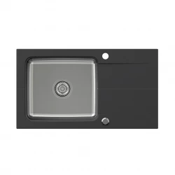 Quadri Fusion Иноксова мивка 78x44 с гранитен отцедник Onyx, монтаж отгоре, обратима 1208957871