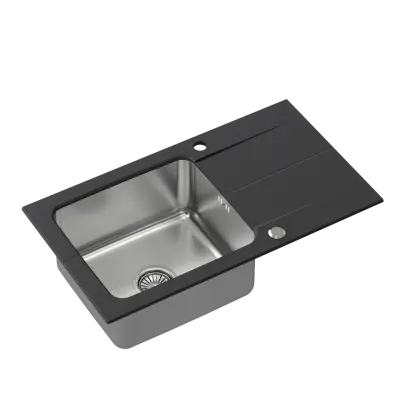 Quadri Fusion Иноксова мивка 78x44 с гранитен отцедник Onyx, монтаж отгоре, обратима 1208957871