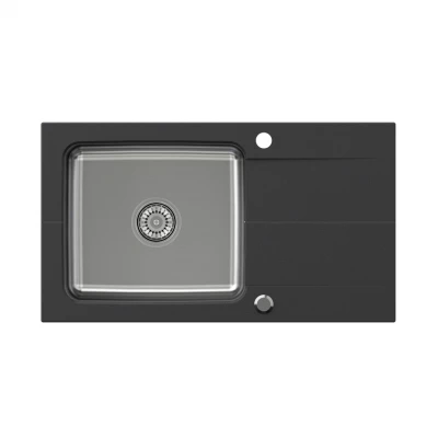 Quadri Fusion Иноксова мивка 78x44 с гранитен отцедник Onyx, монтаж отгоре, обратима 1208957871