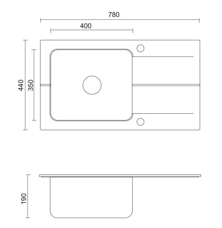 Quadri Fusion Иноксова мивка 78x44 с гранитен отцедник Onyx, монтаж отгоре, обратима 1208957871