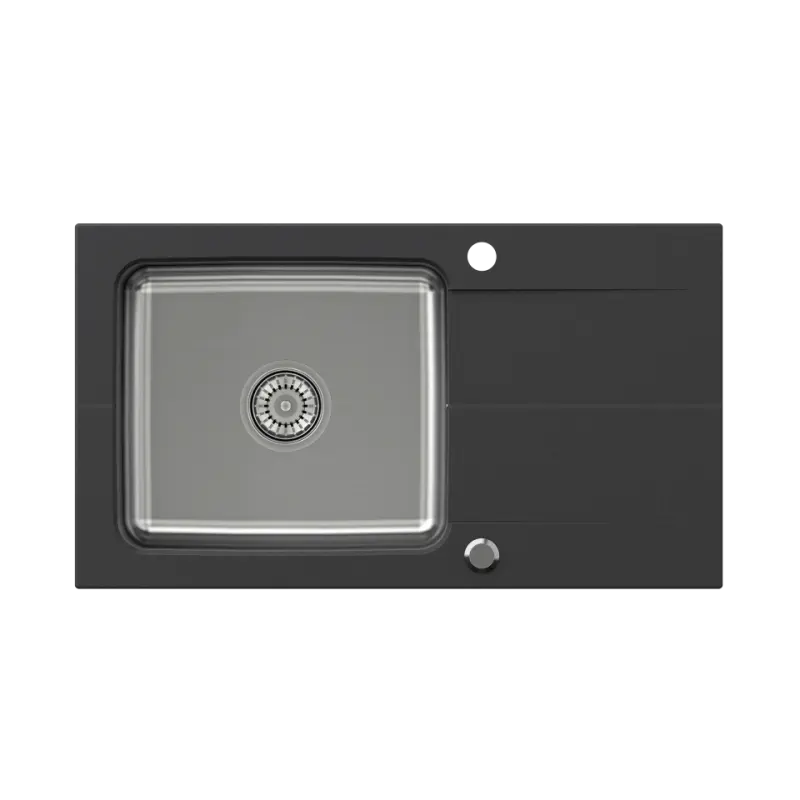 Quadri Fusion Иноксова мивка 78x44 с гранитен отцедник Onyx, монтаж отгоре, обратима 1208957871