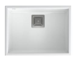 Quadri Quadrangle Бяла гранитна мивка 55x42cm, монтаж под плота 1208957884