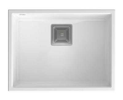 Quadri Quadrangle Бяла гранитна мивка 55x42cm, монтаж под плота 1208957884