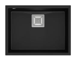Quadri Quadrangle Черна гранитна мивка 55x42, монтаж под плота 1208957885