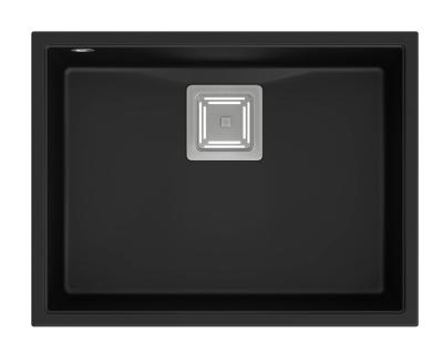 Quadri Quadrangle Черна гранитна мивка 55x42, монтаж под плота 1208957885