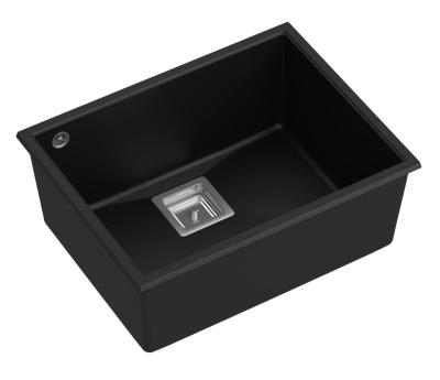 Quadri Quadrangle Черна гранитна мивка 55x42, монтаж под плота 1208957885