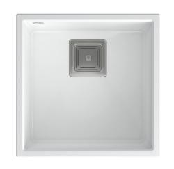 Quadri Quadrangle Бяла гранитна мивка 42x42, монтаж под плота 1208957886