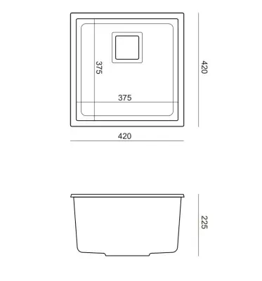 Quadri Quadrangle Бяла гранитна мивка 42x42, монтаж под плота 1208957886