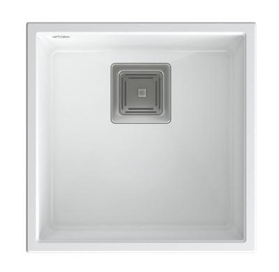Quadri Quadrangle Бяла гранитна мивка 42x42, монтаж под плота 1208957886