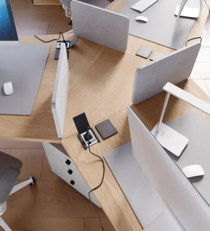 Indux Flip Матово черен контакт с 1 гнездо, 2xUSB A, 1xRJ45 и 1 HDMI връзка 1208957917