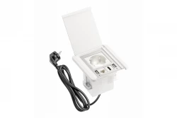 Indux Flip Матово бял контакт с 1 гнездо, с 2xUSB A, 1xRJ45 и HDMI връзка 1208957919