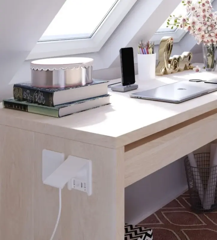 Indux Flip Матово бял контакт с 1 гнездо, с 2xUSB A, 1xRJ45 и HDMI връзка 1208957919