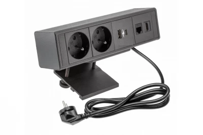 Индукс Деск бюро или маса с мат черен щепсел (2x) с 1xUSB A, 1xUSB C, 1xRJ45 и 1xHDMI 1208957920