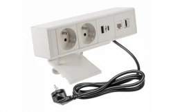 Индукс Desk бюро или маса мат бял заземителен контакт (2x) с 1xUSB A, 1xUSB C, 1xRJ45 и 1xHDMI 1208957921
