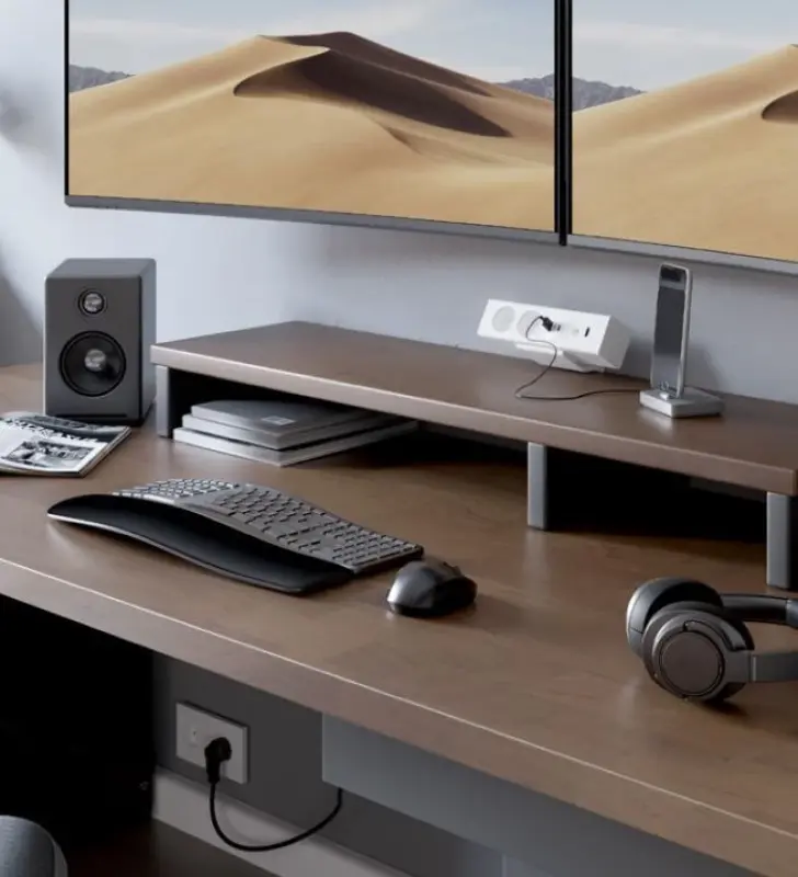 Индукс Desk бюро или маса мат бял заземителен контакт (2x) с 1xUSB A, 1xUSB C, 1xRJ45 и 1xHDMI 1208957921