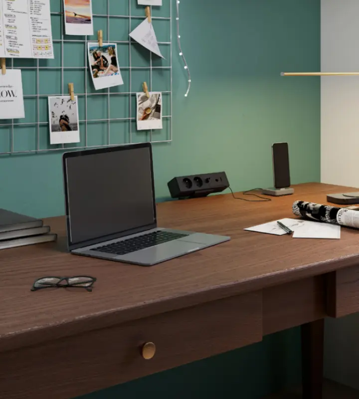 Indux Desk Контакт за бюро или маса в матово черно, 2 гнезда, с 1xUSB A, 1xUSB C, 1xRJ45 и 1xHDMI 1208957922