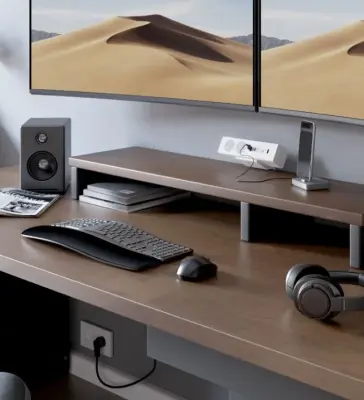 Indux Desk Контакт за бюро или плот в мат бяло, с 2 гнезда, 1xUSB A, 1xUSB C, 1xRJ45 и 1xHDMI 1208957923