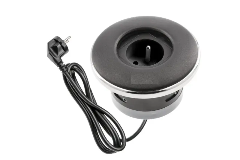 Indux Cover вградено заземяване мат черен контакт със затварящ се капак 1208957924