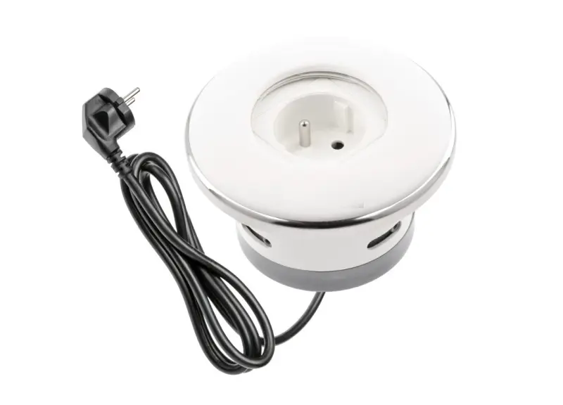 Indux Cover вграден щепсел с заземяване мат бял Контакт със затварящ капак 1208957925